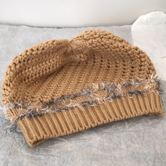 Brown Crochet Knit Scarf and Beret - Picture 7 of 9